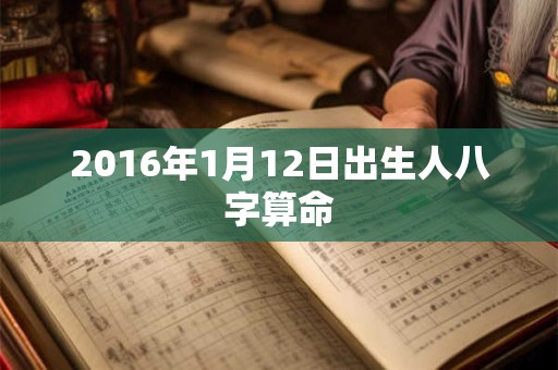 2016年1月12日出生人八字算命