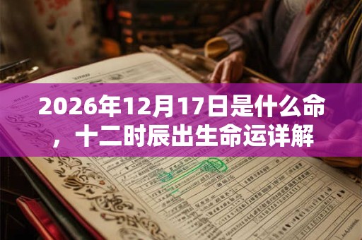 2026年12月17日是什么命，十二时辰出生命运详解
