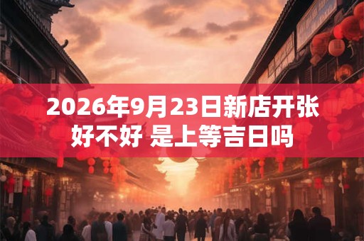 2026年9月23日新店开张好不好 是上等吉日吗