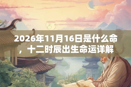 2026年11月16日是什么命，十二时辰出生命运详解