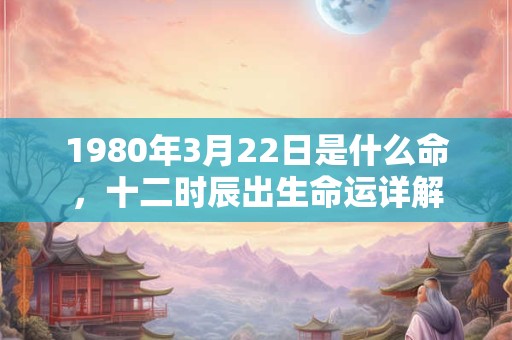 1980年3月22日是什么命，十二时辰出生命运详解