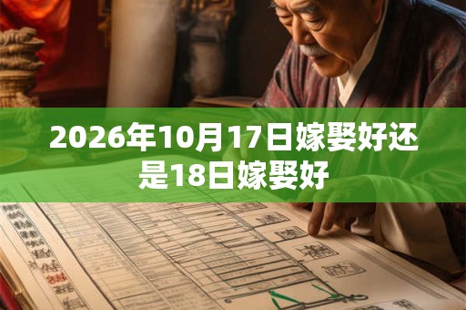 2026年10月17日嫁娶好还是18日嫁娶好