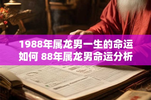 1988年属龙男一生的命运如何 88年属龙男命运分析