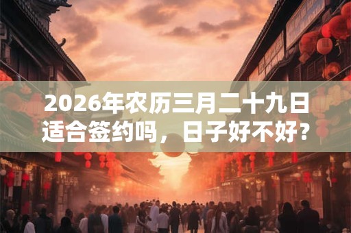 2026年农历三月二十九日适合签约吗,日子好不好? 2026年农历三月二十九日适合签约吗,日子好不好?