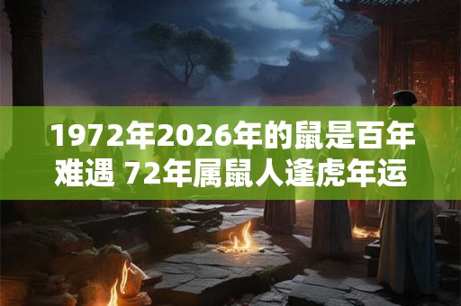 1972年2026年的鼠是百年难遇 72年属鼠人逢虎年运势