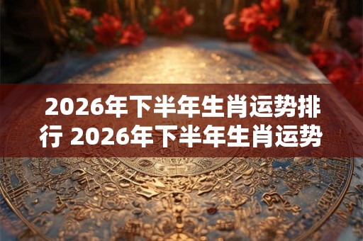 2026年下半年生肖运势排行 2026年下半年生肖运势走向