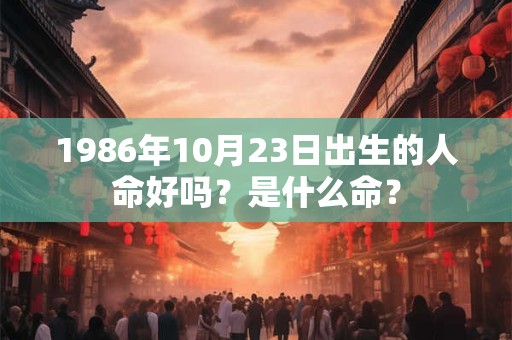 1986年10月23日出生的人命好吗？是什么命？