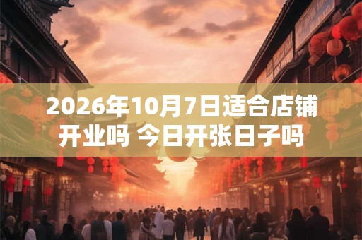 2026年10月7日适合店铺开业吗 今日开张日子吗