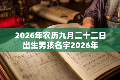 2026年农历九月二十二日出生男孩名字2026年