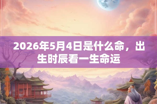 2026年5月4日是什么命，出生时辰看一生命运
