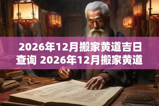 2026年12月搬家黄道吉日查询 2026年12月搬家黄道吉日一览表