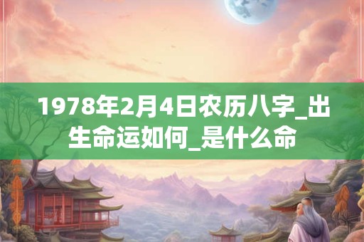 1978年2月4日农历八字_出生命运如何_是什么命