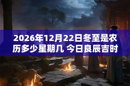 2026年12月22日冬至是农历多少星期几 今日良辰吉时