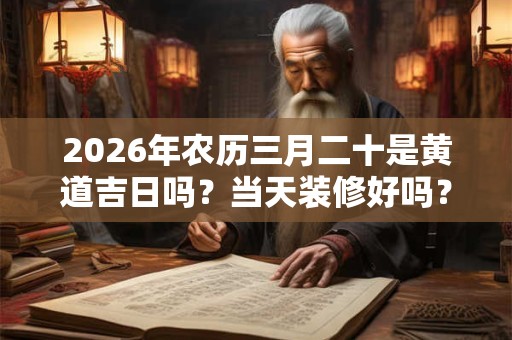 2026年农历三月二十是黄道吉日吗？当天装修好吗？