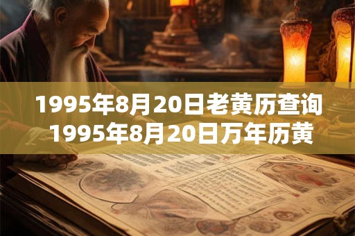 1995年8月20日老黄历查询 1995年8月20日万年历黄道吉日