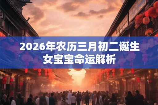 2026年农历三月初二诞生女宝宝命运解析