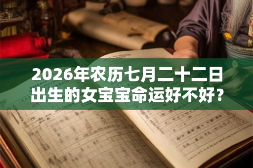 2026年农历七月二十二日出生的女宝宝命运好不好？