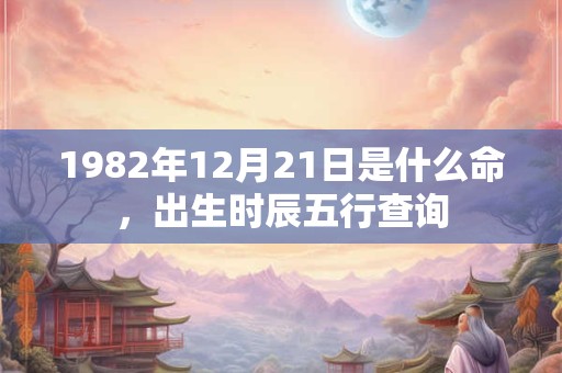 1982年12月21日是什么命，出生时辰五行查询