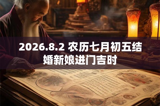 2026.8.2 农历七月初五结婚新娘进门吉时