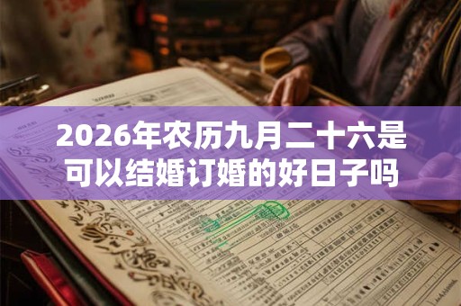2026年农历九月二十六是可以结婚订婚的好日子吗
