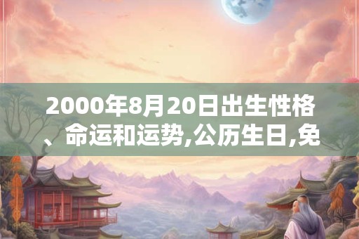2000年8月20日出生性格、命运和运势,公历生日,免费算命