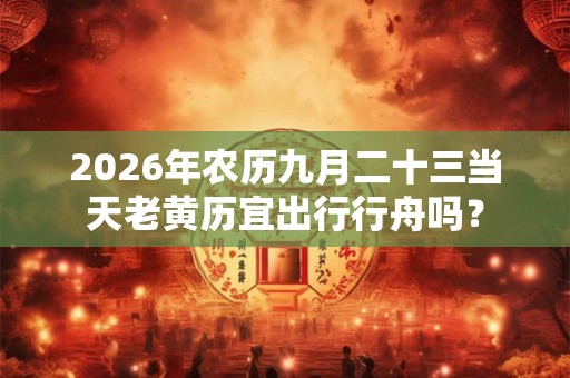 2026年农历九月二十三当天老黄历宜出行行舟吗？