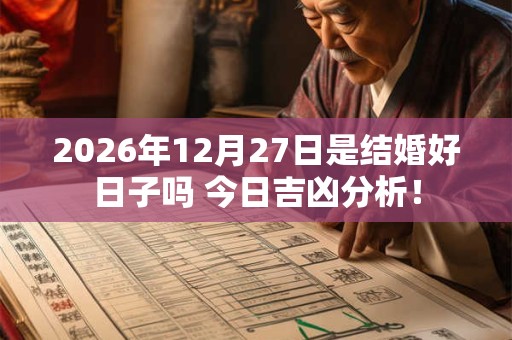 2026年12月27日是结婚好日子吗 今日吉凶分析! 2026年12月27日是结婚好日子吗 今日吉凶分析!