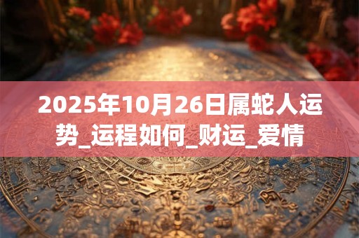 2025年10月26日属蛇人运势_运程如何_财运_爱情