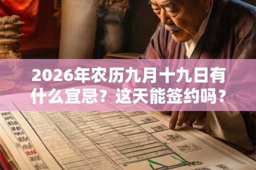 2026年农历九月十九日有什么宜忌？这天能签约吗？