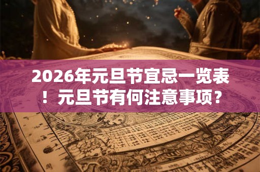 2026年元旦节宜忌一览表！元旦节有何注意事项？