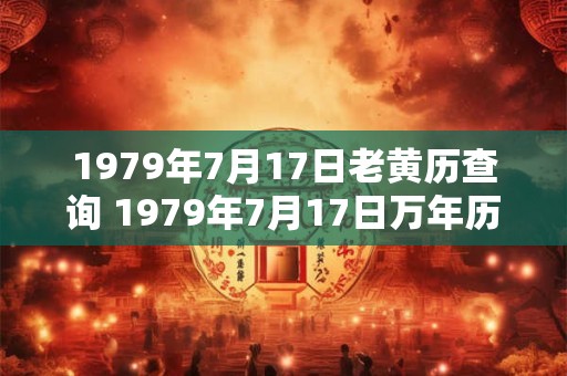 1979年7月17日老黄历查询 1979年7月17日万年历黄道吉日