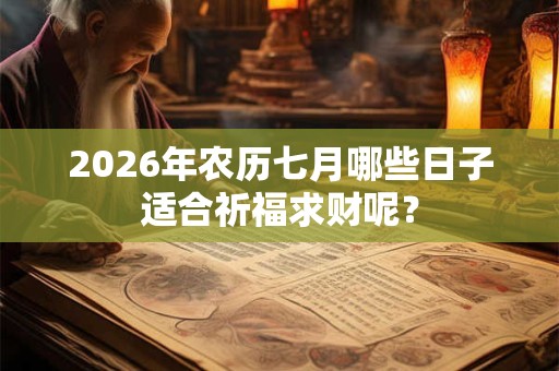 2026年农历七月哪些日子适合祈福求财呢? 2026年农历七月哪些日子适合祈福求财呢?