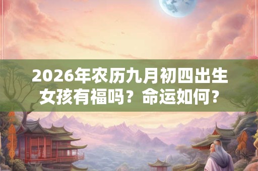 2026年农历九月初四出生女孩有福吗？命运如何？