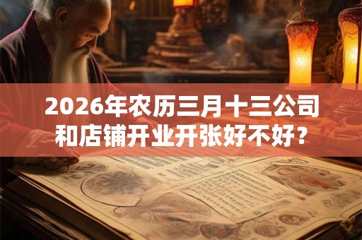 2026年农历三月十三公司和店铺开业开张好不好？