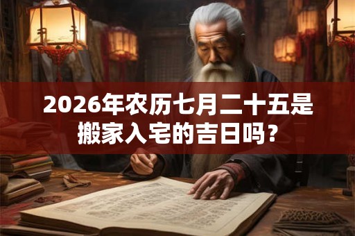2026年农历七月二十五是搬家入宅的吉日吗？