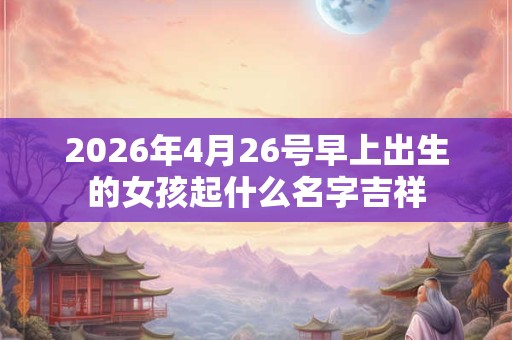 2026年4月26号早上出生的女孩起什么名字吉祥
