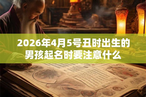 2026年4月5号丑时出生的男孩起名时要注意什么