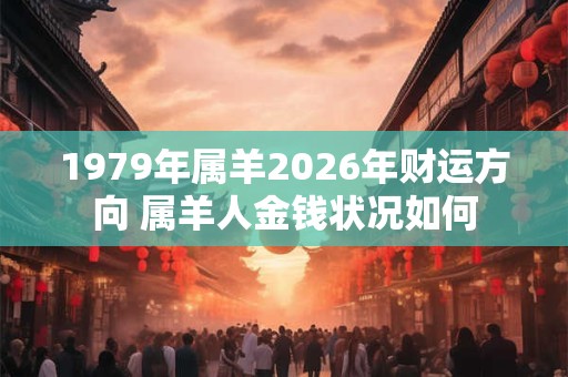 1979年属羊2026年财运方向 属羊人金钱状况如何