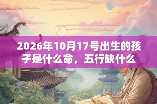 2026年10月17号出生的孩子是什么命，五行缺什么