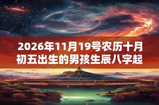 2026年11月19号农历十月初五出生的男孩生辰八字起名