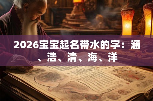 2026宝宝起名带水的字：涵、浩、清、海、洋