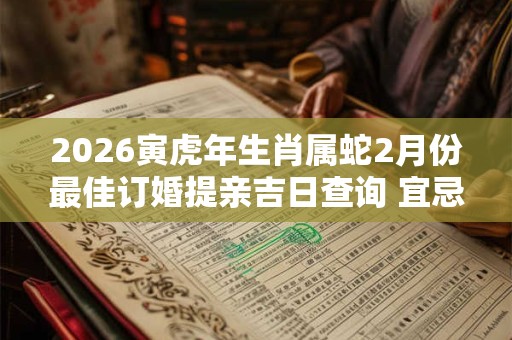 2026寅虎年生肖属蛇2月份最佳订婚提亲吉日查询 宜忌分析