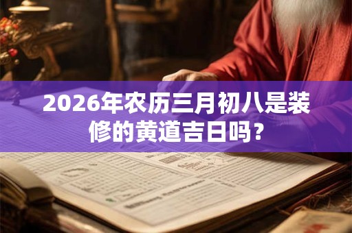 2026年农历三月初八是装修的黄道吉日吗？