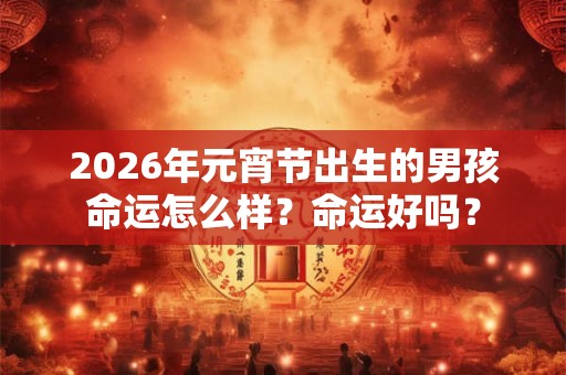 2026年元宵节出生的男孩命运怎么样？命运好吗？