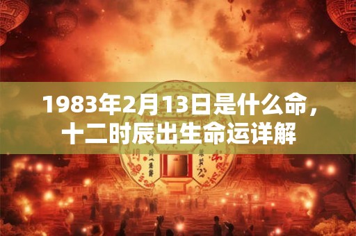 1983年2月13日是什么命,十二时辰出生命运详解 1983年2月13日是什么命,十二时辰出生命运详解