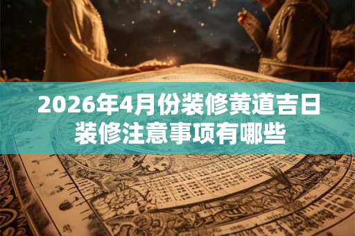 2026年4月份装修黄道吉日 装修注意事项有哪些