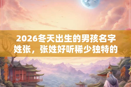 2026冬天出生的男孩名字姓张，张姓好听稀少独特的名字