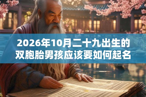 2026年10月二十九出生的双胞胎男孩应该要如何起名字，五行属相是什么？