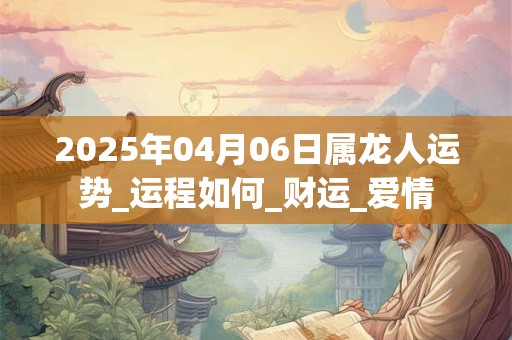 2025年04月06日属龙人运势_运程如何_财运_爱情