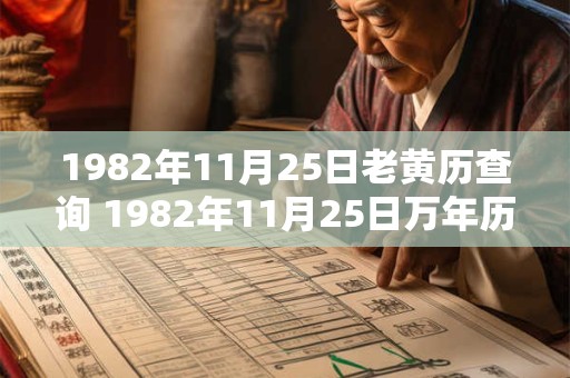 1982年11月25日老黄历查询 1982年11月25日万年历黄道吉日